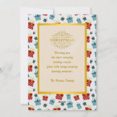 Frohe Weihnachts- und Neujahrsgeschenkmuster Feiertagskarte (Rückseite)