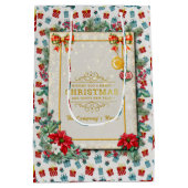 Frohe Weihnachts- und Neujahrsgeschenkmuster Mittlere Geschenktüte (Rückseite)