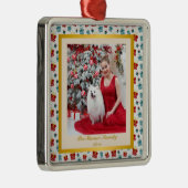 Frohe Weihnachts- und Neujahrsgeschenkmuster Ornament Aus Metall (Rechts)