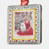 Frohe Weihnachts- und Neujahrsgeschenkmuster Ornament Aus Metall (Links)