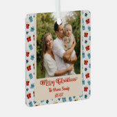 Frohe Weihnachts- und Neujahrsgeschenkmuster Ornament Aus Metall (Vorderseite Rechts)