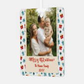 Frohe Weihnachts- und Neujahrsgeschenkmuster Ornament Aus Metall (Vorderseite links)