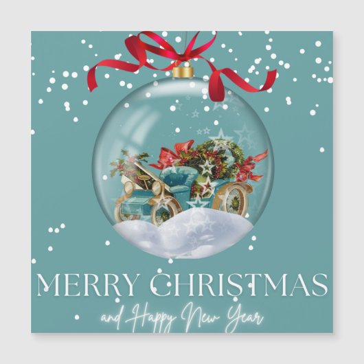 Frohe Weihnachts- und Neujahrsgrüße Magnetkarte (Vorderseite)