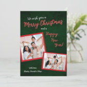 Frohe Weihnachts- und Neujahrskarte Foto Einladung (Stehend Vorderseite)