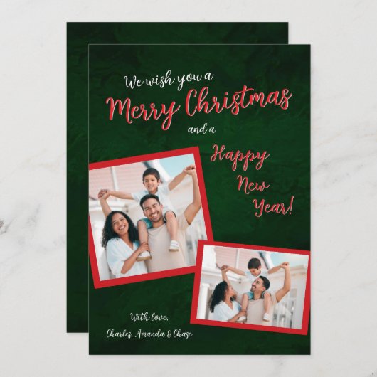 Frohe Weihnachts- und Neujahrskarte Foto Einladung (Vorne/Hinten)