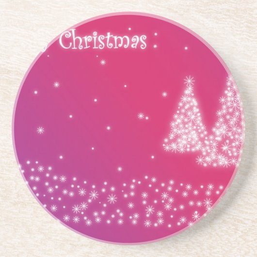 Frohe Weihnachts-Untersetzer Sandstein Untersetzer (Vorne)
