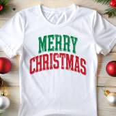 Frohe Weihnachts-Varsity-Typografie Tri-Blend Shirt