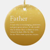Frohe Weihnachts-Vater Daddy Pater Definition Gold Keramik Ornament (Hinten)