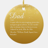 Frohe Weihnachts-Vater Daddy Pater Definition Gold Keramik Ornament (Hinten)