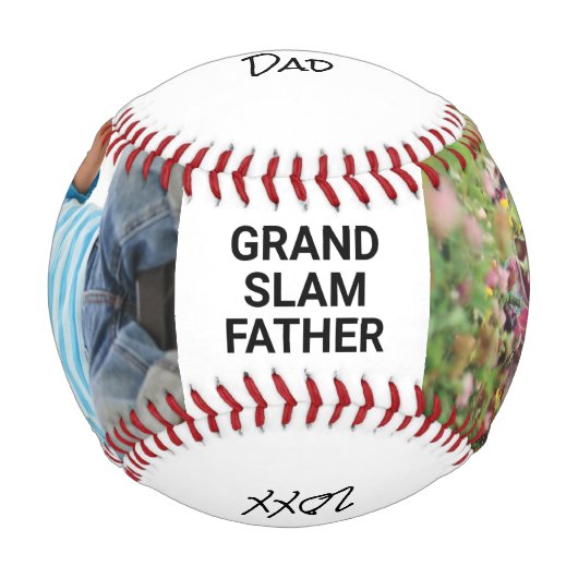 Frohe Weihnachts-Vater-Foto Baseball (Vorderseite)