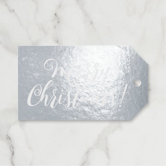 Frohe Weihnachts verschwenderische Skript-Kraftpap Geschenkanhänger (Vorderseite (Horizontal))