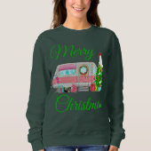 Frohe Weihnachts-Vintag-Camper-Anhänger Sweatshirt (Vorderseite)