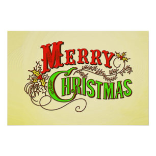 Frohe Weihnachts Vintag Card Slogan Poster