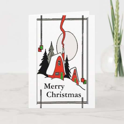 Frohe Weihnachts Vintag Print Feiertagskarte (Vorderseite)