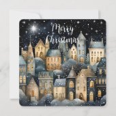 Frohe Weihnachts Vintag Village Familienname Karte (Vorderseite)