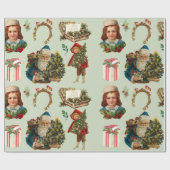 Frohe Weihnachts Vintage Collage mit dem Weihnacht Geschenkpapier (Flach)