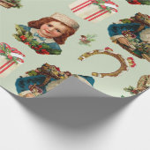 Frohe Weihnachts Vintage Collage mit dem Weihnacht Geschenkpapier (Ecke)