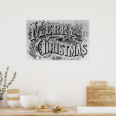 Frohe Weihnachts Vintage Poster (Küche)