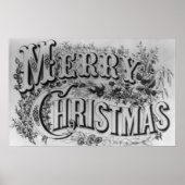 Frohe Weihnachts Vintage Poster (Vorne)