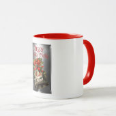 Frohe Weihnachts-Vintage Weihnachts-Bell Design Tasse (VorderseiteRechts)