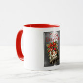 Frohe Weihnachts-Vintage Weihnachts-Bell Design Tasse (Vorderseite Links)