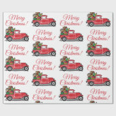 Frohe Weihnachts Vintager LKW mit Spielzeug Geschenkpapier (Flach)