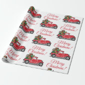Frohe Weihnachts Vintager LKW mit Spielzeug Geschenkpapier (Ungerollt)