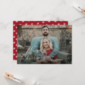 Frohe Weihnachts-Vollblut-Portrait-Foto Karte (Vorderseite/Rückseite Beispiel)