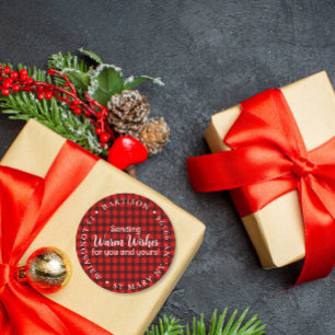 Frohe Weihnachts warm wünscht Unternehmen Marketin Runder Aufkleber