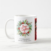 Frohe Weihnachts Wasserfarbe Poinsettia Wreath Fot Kaffeetasse (Links)