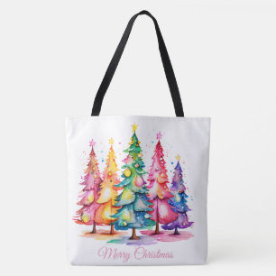 Frohe Weihnachts Wasserfarbe Tote Tasche