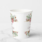 Frohe Weihnachts Wasserfarbe Winter Blume Name Pappbecher (Rechts)