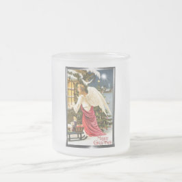 Frohe Weihnachts Weihnachts Weihnachtsangel Design Mattglastasse