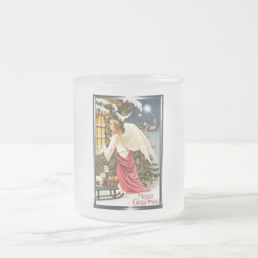 Frohe Weihnachts Weihnachts Weihnachtsangel Design Mattglastasse (Mittel)