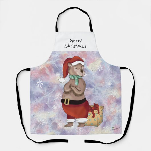 Frohe Weihnachts-Weihnachtsbär-Schürze Schürze (Vorderseite)