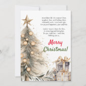 Frohe Weihnachts-Weihnachtsbaum-Gedicht Grußkarte Ankündigung (Vorderseite)