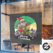 Frohe Weihnachts-Weihnachtsbiker-Fensterklammer Fensteraufkleber (Café-Fenster)