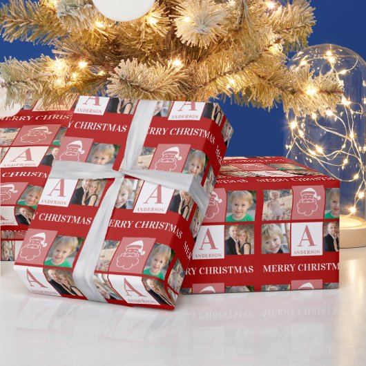 Frohe Weihnachts-Weihnachtsfeier 4 Fotos Geschenkpapier (Feiertage)