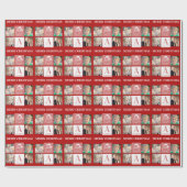 Frohe Weihnachts-Weihnachtsfeier 4 Fotos Geschenkpapier (Flach)