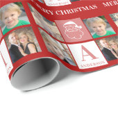 Frohe Weihnachts-Weihnachtsfeier 4 Fotos Geschenkpapier (Rolleneckpunkt)