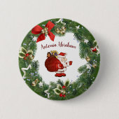 Frohe Weihnachts-Weihnachtsfeier personalisieren Button (Vorderseite)