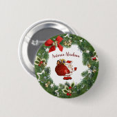 Frohe Weihnachts-Weihnachtsfeier personalisieren Button (Vorne & Hinten)