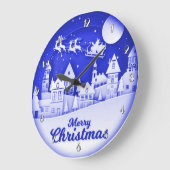 Frohe Weihnachts-Weihnachtsferien Große Wanduhr (Winkel)