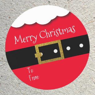 Frohe Weihnachts-Weihnachtsgürtel Geschenktag Pers Runder Aufkleber