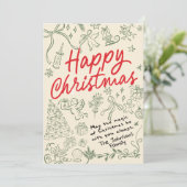 Frohe Weihnachts-Weihnachtskarte Feiertagskarte (Stehend Vorderseite)