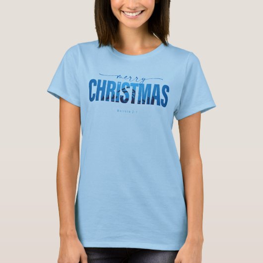 Frohe Weihnachts-Weihnachtskrippen-Text T-Shirt (Vorderseite)