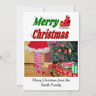Frohe Weihnachts-Weihnachtsmann-Foto-Typografie Feiertagskarte