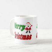 Frohe Weihnachts-Weihnachtsmann-Halbtypografie Kaffeetasse (Vorderseite Links)
