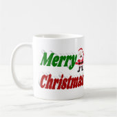 Frohe Weihnachts-Weihnachtsmann-Halbtypografie Kaffeetasse (Links)