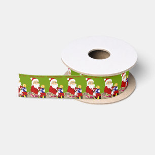 Frohe Weihnachts Weihnachtsmann & Kind Satinband